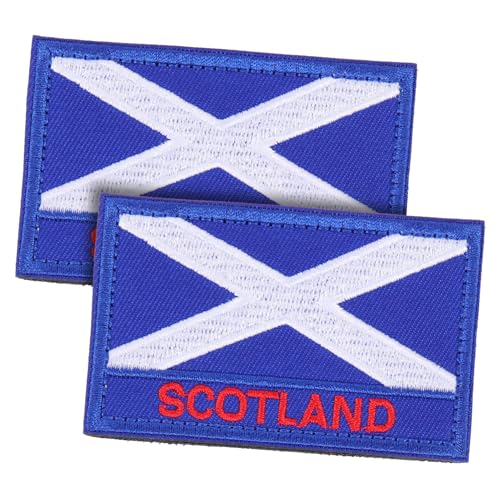 PartyKindom 2 Stück Schottland Flaggen Aufnäher Gestickte Patches für Kleidung Wiederverwendbare Applikationen für DIY Projekte für Bekleidungs und Handwerksdekoration von PartyKindom