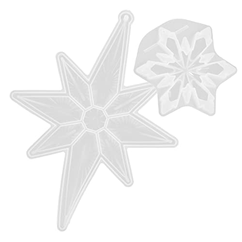 PartyKindom 2 Stück Silikonform Schneeflocke Flexible Gießform für Epoxidharz DIY Ornamente Winterliche Weihnachtsdeko Langlebig Einfach zu Entformen Sicher für Kreative Bastelprojekte von PartyKindom