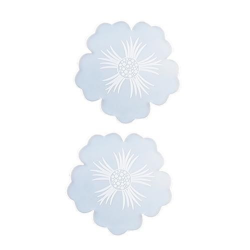 PartyKindom 2 Stück Silikonform für Blumen Untersetzer DIY Epoxidharz Gießform Langlebige und Flexible Silikonmuster für Kreative Bastelprojekte von PartyKindom