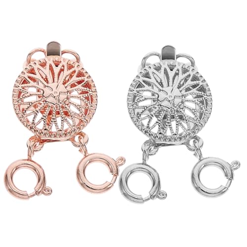 PartyKindom 2 Stück Teiliges Halskettenverbinder aus Mehrschichtige Schmuckverschlüsse für Damen Leichte Einfache DIY Ketten Trenn Verbindungselemente in Roségold und Silber für Layering und PartyKindom 2 Stück Teiliges Halskettenverbinder aus Mehrschichtige Schmuckverschlüsse für Damen Leichte Einfache DIY Ketten Trenn Verbindungselemente in Roségold und Silber für Layering und von PartyKindom