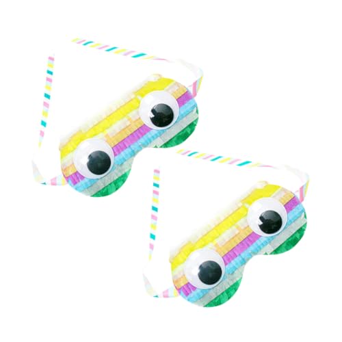 PartyKindom 2 Stück Teiliges Pinata Augenmasken aus Papier Bunte Piñata Masken für Kindergeburtstag Lustiges Spielzubehör für Jungen und Mädchen Kreative Geburtstagsdeko Leichte von PartyKindom