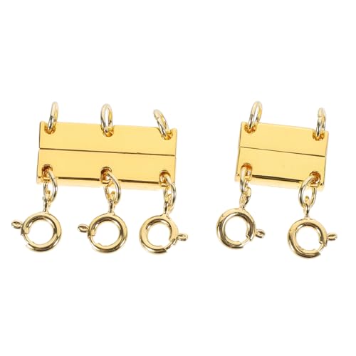 PartyKindom 2 Stück Teiliges Schmuckverbinder Mehrlagige Halsketten und Armbänder Goldfarbener Magnetverschluss Komfortabel Vielseitig für DIY Schmuckherstellung und Verlängerung Geeignet PartyKindom 2 Stück Teiliges Schmuckverbinder Mehrlagige Halsketten und Armbänder Goldfarbener Magnetverschluss Komfortabel Vielseitig für DIY Schmuckherstellung und Verlängerung Geeignet von PartyKindom