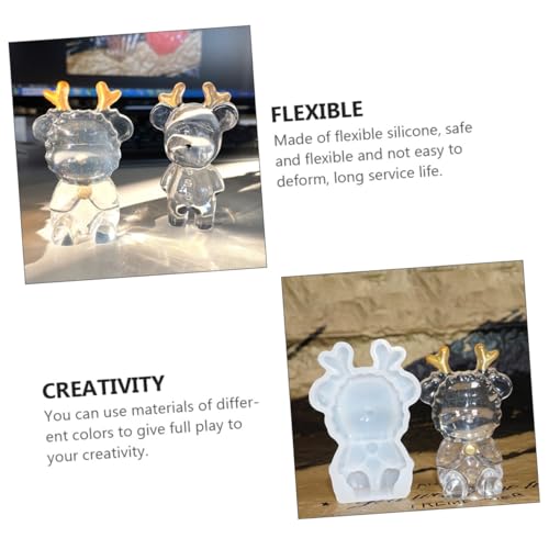 PartyKindom 2 Stück Teiliges Silikonform Elch Weihnachts Gießform DIY Bastelwerkzeug für Resin Kerzen Fondant Kunsthandwerk Weihnachten von PartyKindom