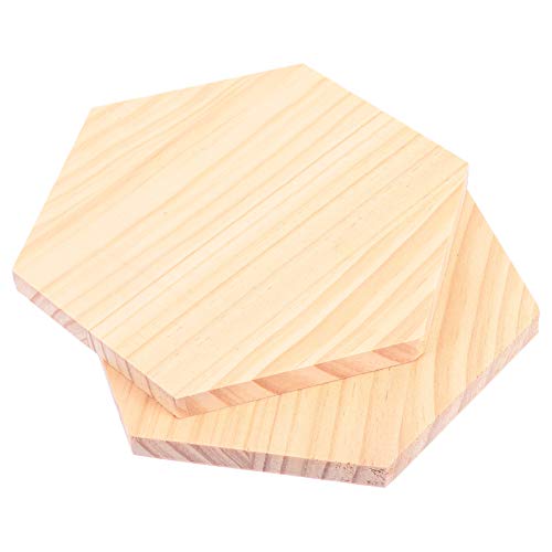PartyKindom 2 Stück Unlackierte Holzplatten Hexagon DIY Bastelmaterial für Kreative Kunstprojekte Malen Dekoration und Fotohintergründe von PartyKindom