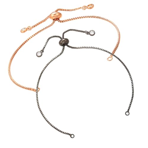 PartyKindom 2 Stück Verstellbare DIY Armband Kette Schmuck Basteln Halbfertig Rosegold Schwarz Anpassbar Handgelenk Accessoire von PartyKindom