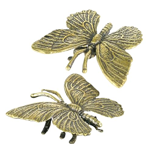 PartyKindom 2 Stück Vintage Messing Schmetterling Skulptur Handgefertigte Metallfigur für Tischdekoration Büroaccessoire oder Auto Lebensechte Schmetterlingsfigur für Zuhause und Garten PartyKindom 2 Stück Vintage Messing Schmetterling Skulptur Handgefertigte Metallfigur für Tischdekoration Büroaccessoire oder Auto Lebensechte Schmetterlingsfigur für Zuhause und Garten von PartyKindom