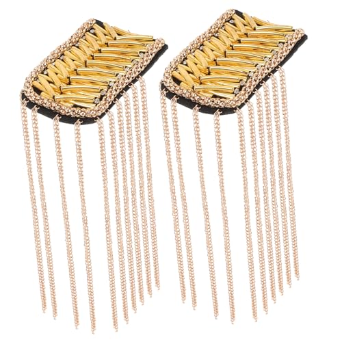 PartyKindom 2 Stück Vintage Schulter Epauletten mit Quasten Modische Schulterarm dekoration für Damen und Herren Elegante Kostüm accessoires für Partys und Uniformen Goldfarben von PartyKindom