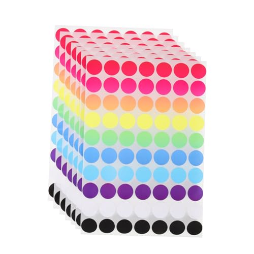PartyKindom 20 Blatt Bunte Punktaufkleber Selbstklebende Runde Etiketten für Büro DIY Organisation und Kennzeichnung von Dokumenten Dateien und von PartyKindom