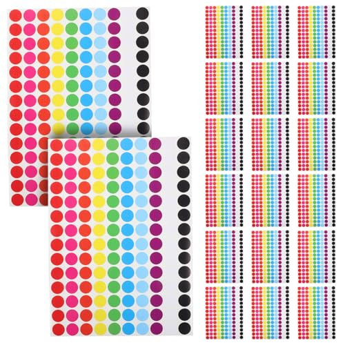 PartyKindom 20 Blatt Runde Bunte Aufkleber Selbstklebende Farbcodierung Sticker für DIY Organisation und Markierung von Dokumenten Geeignet für Schule Büro und Zuhause von PartyKindom
