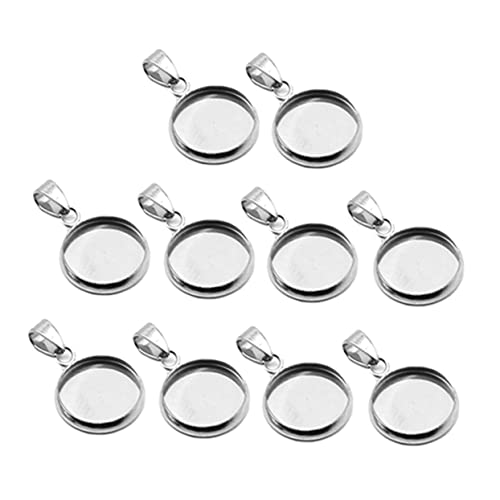 PartyKindom 20 Stück Anhängerzubehör aus Edelstahl für Anhänger Tabletts runde leere Lünette klein Schmuck basteln Schmuckanhänger Halskette Anhänger Schmuckherstellung Schmuck Tabletts Silver von PartyKindom