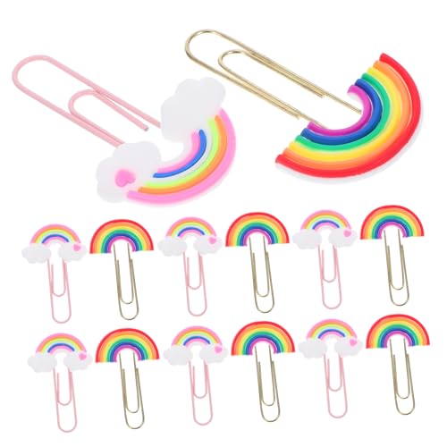 PartyKindom 20 Stück Bunte Büroklammern Teiliges Regenbogen Design Vielseitige Papierklammern mit Starker Klemmkraft für Büro Schule DIY Lesezeichen und Karten von PartyKindom