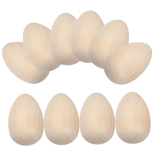 PartyKindom 20 Stück Eierbemaltes aus Holz Puppenhaus-Ei Eier zu dekorieren kratzen leer Kind DIY Ostereier dekorative ostereier kleine Holzeier unfertige Ostereier aus Holz hölzern von PartyKindom