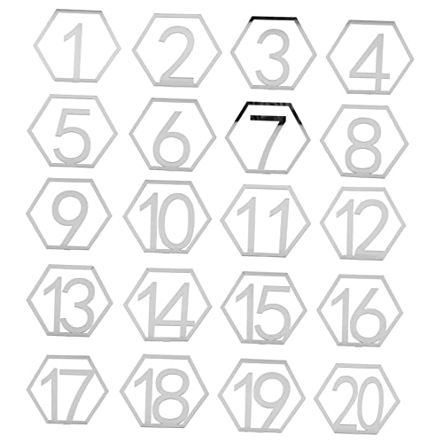 PartyKindom 20 Stück Hochzeitstischkarten Party Rezeption Schilder Für Den Hochzeitstisch Braut Tische Tabellenzahlen Hochzeitszeichen Strauß Einladungen Mittelstücke Zeremonie Acryl von PartyKindom