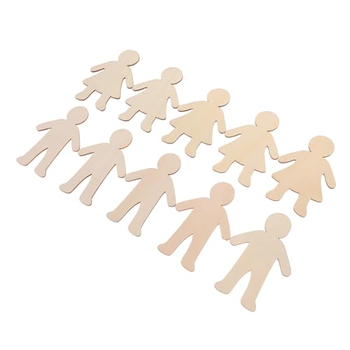PartyKindom 20 Stück Holzfiguren für Unlackierte Holzornamente für Diy Projekte Bastelmaterialien zum Malen und Gestalten für Kreative Kunstprojekte und Familienaktivitäten von PartyKindom