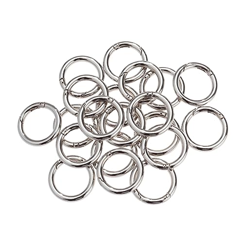 PartyKindom 20 Stück Keyring -Federschnalle Frühling Schlüsselbund Herstellung Mini-Split-Sprungring Sprungringe Schlüsselanhänger basteln Ketten verbinden Ringe Polierter Schlüsselring Silber von PartyKindom