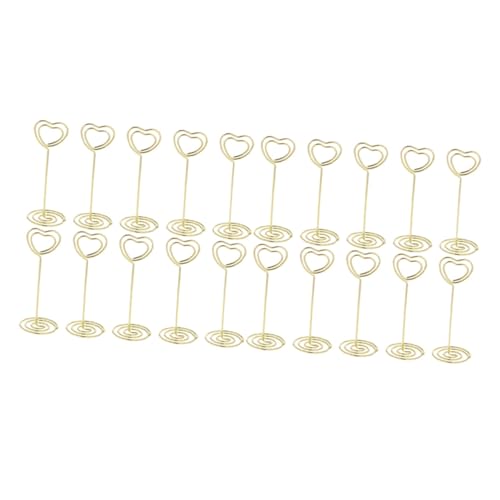PartyKindom 20 Stück Kreative Herz Notizklammern Goldfarben Multifunktionale Fotohalter Tischkartenhalter Party Zubehör Wiederverwendbar für Hochzeit Bankett und Büro von PartyKindom
