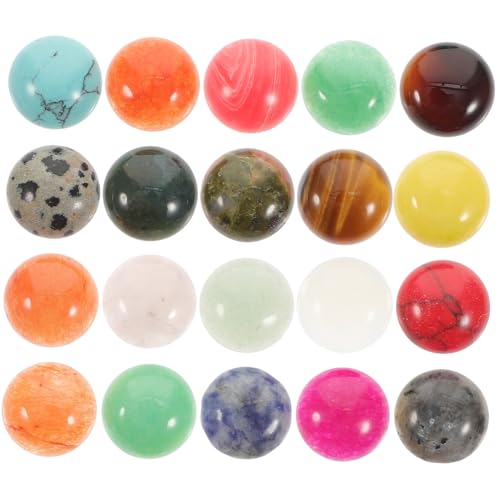 PartyKindom 20 Stück Natürliche Halbrunde Cabochon Edelsteinperlen Flach Rückseite für Schmuckherstellung DIY Armband Halskette Bunte Steine Zufällige Farbe von PartyKindom