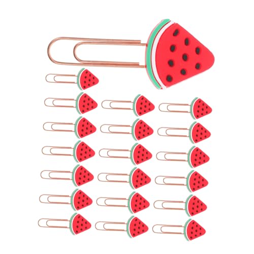 PartyKindom 20 Stück Niedliche Büroklammern aus Robustem Material Kleine Farbenfrohe Büroklammern in Fruchtform Praktische und Tragbare Papierclips zur Datei und Dokumentenfixierung für Büro von PartyKindom