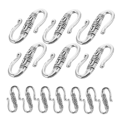 PartyKindom 20 Stück Retro -legierung Schmuckschnalle S Hakenknebelverschlüsse Komponente S Hakenverschlüsse Für Die Schmuckherstellung Hakenverschluss Für Armband Wendel Geformt Silber PartyKindom 20 Stück Retro -legierung Schmuckschnalle S Hakenknebelverschlüsse Komponente S Hakenverschlüsse Für Die Schmuckherstellung Hakenverschluss Für Armband Wendel Geformt Silber von PartyKindom