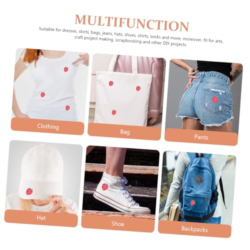 PartyKindom 20 Stück Teiliges Aufbügel patches Erdbeere Bestickte Applikationen zum Aufnähen Weicher DIY Kleidungsdeko und Reparatur für Jeans Rucksack Jacke Einfach Anzubringen von PartyKindom