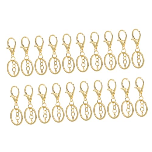 PartyKindom 20 Stück Teiliges Goldfarbene Metall hummerklauen Karabinerhaken mit Kette Kleine Schlüsselringe Sicherer Verschluss für DIY Schmuck Bastelbedarf Schlüsselanhänger Zubehör von PartyKindom