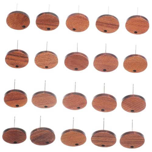 PartyKindom 20 Stück Teiliges Holz Ohrstecker DIY Schmuckherstellung Earring Posts Ohrring Stecker Selber Machen Leicht und Glatt Geeignet für Bastler und Profis für Ohrring Anhänger und von PartyKindom