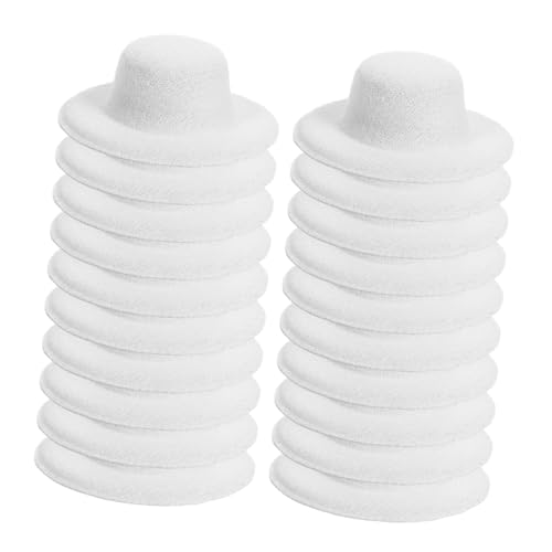 PartyKindom 20 Stück Teiliges Mini Puppenhüte Weiß aus Weichem Gebürstetem Stabile DIY Basis für Bastelprojekte Personalisierbare Miniatur Hutrohlinge für Puppenhausdekoration und Kreative von PartyKindom