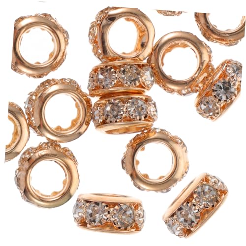 PartyKindom 20 Stück Teiliges Rondelle Spacer Perlen Kupfer mit Weißen Strasssteinen Leichte Große Perlen für DIY Schmuckherstellung Armbänder und Halsketten Zubehör PartyKindom 20 Stück Teiliges Rondelle Spacer Perlen Kupfer mit Weißen Strasssteinen Leichte Große Perlen für DIY Schmuckherstellung Armbänder und Halsketten Zubehör von PartyKindom