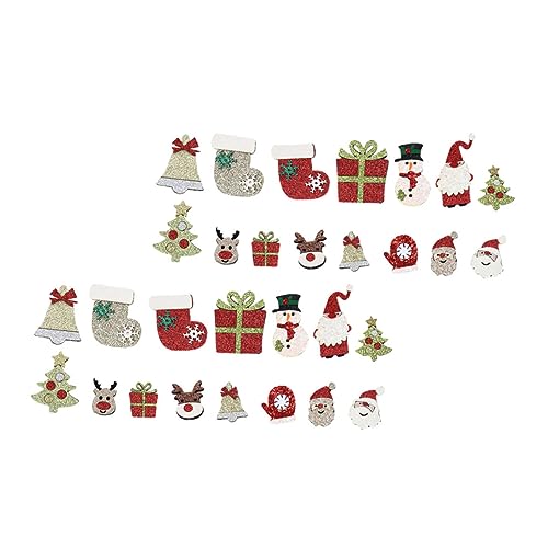 PartyKindom 20 Stück Teiliges Weihnachtsstoff patches zum Aufnähen Glitzernde DIY dekorationen in Verschiedenen Designs Sichere und Weiche Textil applikationen für Kleidung und Accessoires von PartyKindom