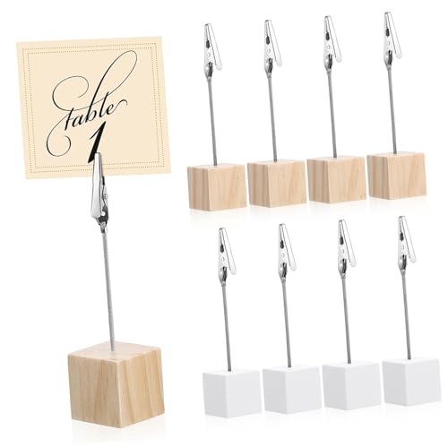 PartyKindom 20 Stück Tischkartenhalter aus Holz mit Clips Platzkartenhalter für Fotos Menüs und Notizen für Büro Hotel und Feierlichkeiten Stabil und Langlebig von PartyKindom