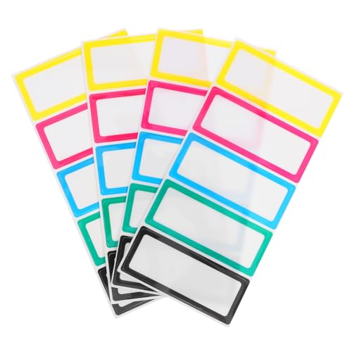 PartyKindom 20 Stück Wiederverwendbare Abwischbare Etiketten Bunte Klebeetiketten für Lebensmittelbehälter Flexible Namensschilder für Büro Küche und Organisation von PartyKindom