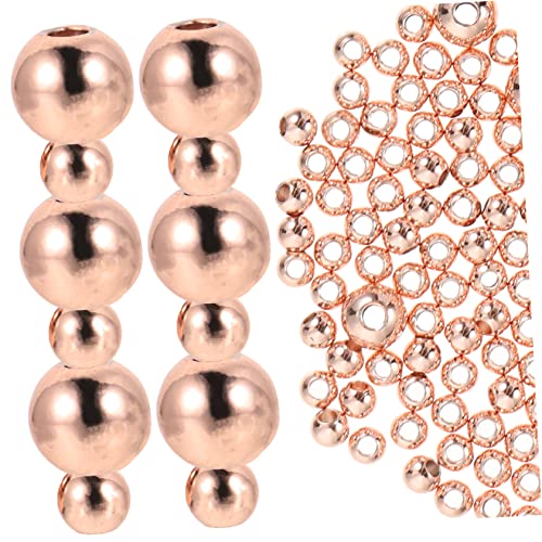 PartyKindom 200 Stück DIY Schmuck Kupfer Spacer Perlen Metallzwischenperlen für Armbandherstellung Langlebige Rostbeständige Bastelperlen in Roségold für Schmuckzubehör von PartyKindom