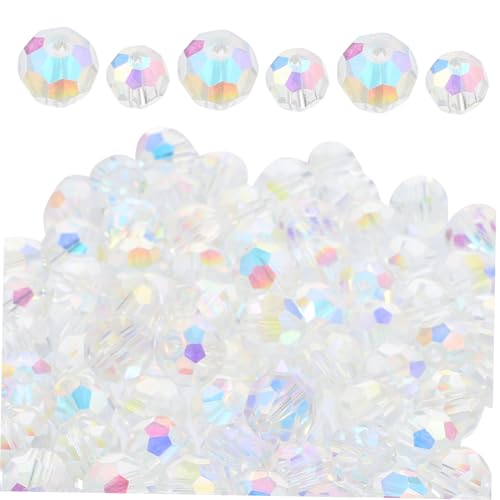 PartyKindom 200 Stück Dekorative Glaskugeln Multifunktionale Ab Farben Kristallperlen für DIY Schmuck Haaraccessoires und Bastelprojekte von PartyKindom