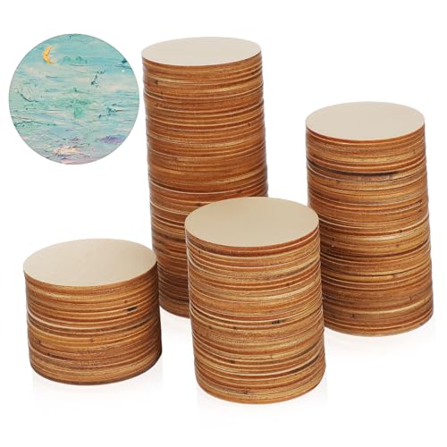 PartyKindom 200 Stück Holzscheibe bastelmaterial Holzrohlinge Holzverzierungen Holzornament Holzstücke Basteln unvollendet leer Anhänger aus Holz Holzrunden für Mittelstücke Khaki von PartyKindom