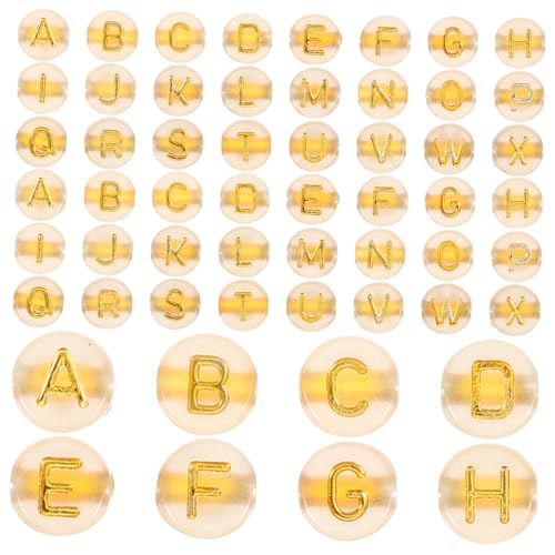 PartyKindom 200 Stück Leuchtende Buchstabenperlen Mini DIY Bastelperlen für Armbänder Halsketten Schmuckherstellung Bunte Nachtleuchtende Acrylperlen Leicht Glatt Tragbar Zubehör für Handwerk von PartyKindom