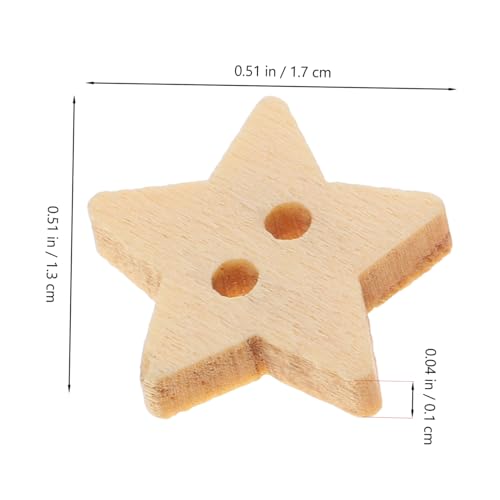 PartyKindom 200 Stück Natürliche Holzknöpfe Sternform Zweiloch Knöpfe zum Nähen Basteln Scrapbooking Umweltfreundlich von PartyKindom