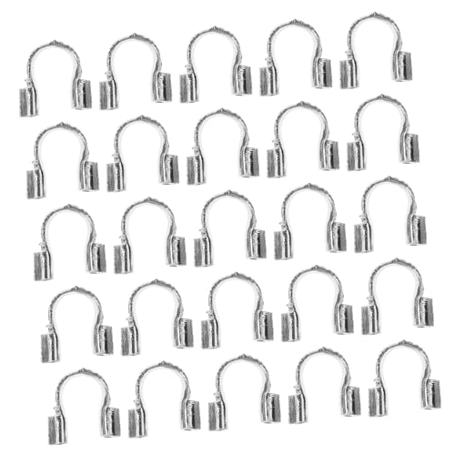 PartyKindom 200 Stück Silberfarbene U Form Schmuckdraht Schutzbügel aus Messing für Schmuckherstellung DIY Halsketten Armbänder Anhänger Zubehör von PartyKindom