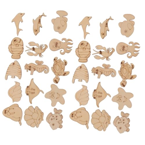 PartyKindom 200 Stück Teiliges Holzscheiben mit Meeresmotiven Unbehandelte Holzplättchen zum Basteln DIY Holztiere Cutouts Natürliche Baumscheiben für Kreative Handarbeiten für Dekoration und PartyKindom 200 Stück Teiliges Holzscheiben mit Meeresmotiven Unbehandelte Holzplättchen zum Basteln DIY Holztiere Cutouts Natürliche Baumscheiben für Kreative Handarbeiten für Dekoration und von PartyKindom