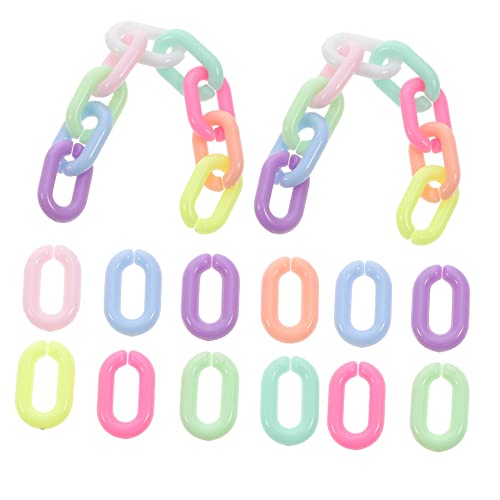 PartyKindom 200Stücke Macaron Farbige Acrylketten Kettenglieder für Taschen Schmuck und DIY Handwerk Schnelle für Handyketten Armbänder und Accessoires Robustes Material von PartyKindom