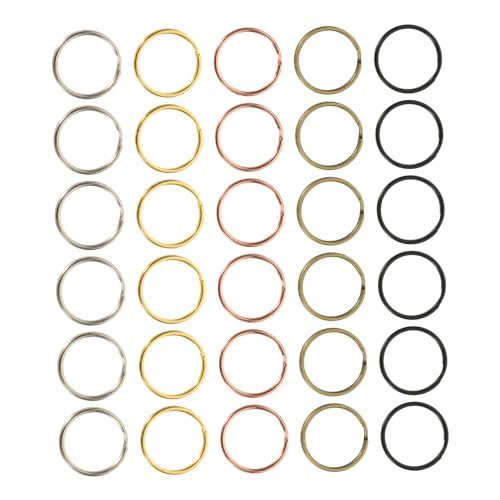 PartyKindom 200Stücke Retro Schlüsselringe Handgefertigte Splitringe für DIY Projekte Tragbare Schlüsselanhänger Hochleistungs Metallringe Bunten Farben von PartyKindom
