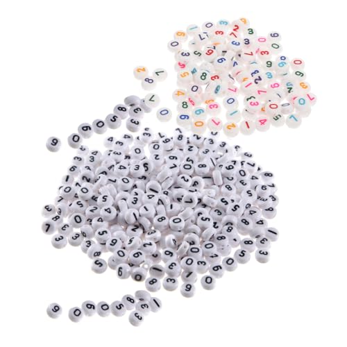 PartyKindom 200Stücke Zahlenperlen für DIY Armbänder und Runde Bastelperlen und Farben Zubehör für Schmuckherstellung und Projekte von PartyKindom