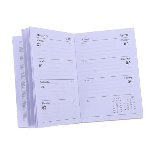 PartyKindom 2025 Agenda-Buch Tag wöchentlicher Kalenderplaner Planer zu tun Tägliches Agendabuch Notizbilder notizbuch Notizheft Business Planning Notebook Studenten Agenda Notizblock Pu Blue von PartyKindom