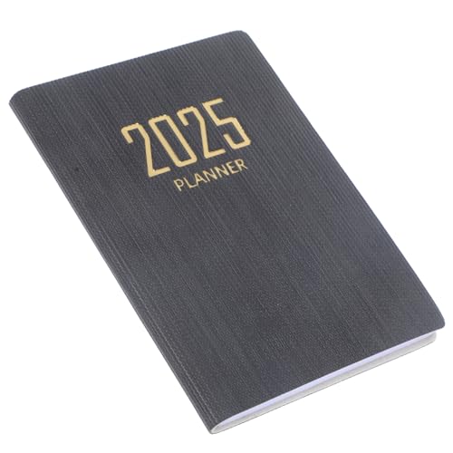 PartyKindom 2025 Agenda-Buch Wochenplaner Agendabuchplaner Arbeitsorganisator-Notizbuch Ding tragbares Planer-Notizbuch mini notizblock mini notizbuch Notizbücher Planer Zeitschrift Pu Black von PartyKindom