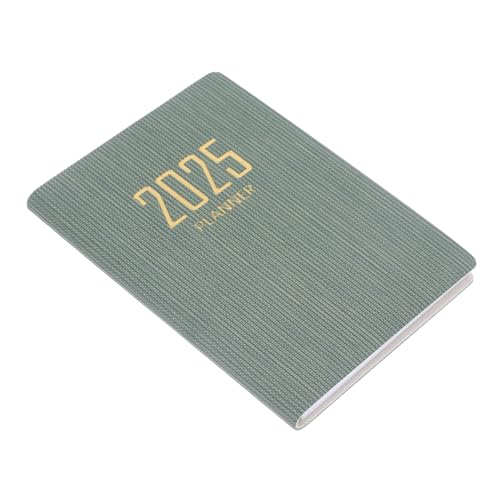 PartyKindom 2025 Agenda-Buch Wochenplaner Mini -Planer Tagesplan Notizblock empfindlich Büro Zu notizbuch jahreskalender schreibtischkalender Pläne Monatsplaner tragbare Planerbücher Pu Green von PartyKindom