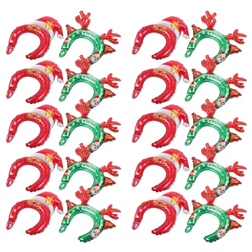 PartyKindom 20St Weihnachtsballon-Stirnband Aufblasgerät Aufblasbare Stirnbänder für Neon weihnachtsdeko weihnachts kopfschmuck halloween luftballons tischdeko Haarband Strandstirnband von PartyKindom