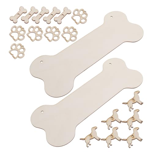 PartyKindom 20Stücke Holz DIY Set für Teiliges Set mit Hängenden Hundeknochen Pfotenabdrücken und Holzplättchen für Dekorationen und Unfertige Holzschilder PartyKindom 20Stücke Holz DIY Set für Teiliges Set mit Hängenden Hundeknochen Pfotenabdrücken und Holzplättchen für Dekorationen und Unfertige Holzschilder von PartyKindom