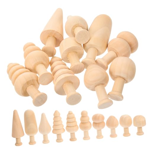 PartyKindom 20Stücke Mini Holzbäume Unvollendete Holzbaum Dekorationen für DIY Bastelprojekte und Malerei Gestaltung und Familienaktivitäten von PartyKindom