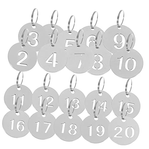 PartyKindom 20Stücke Nummerierte Id Tags Schlüsselanhänger mit Etiketten zur Organisation von Schlüsseln für Zuhause von PartyKindom