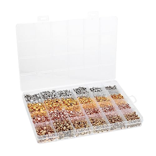 PartyKindom 2160 Stück Rundabstandsperlen Set für DIY Schmuckherstellung Hochwertige Bastelperlen Leicht und Tragbar für Armbänder und für Kreative Projekte von PartyKindom
