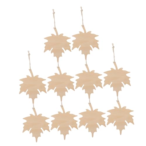 PartyKindom 21Stücke Teiliges Unvollendetes Holzblätter Bastelset Hängende Anhänger Holz für Heimdekoration Geschenkanhänger für Weihnachten und Bastelprojekte mit Glatter Oberfläche von PartyKindom